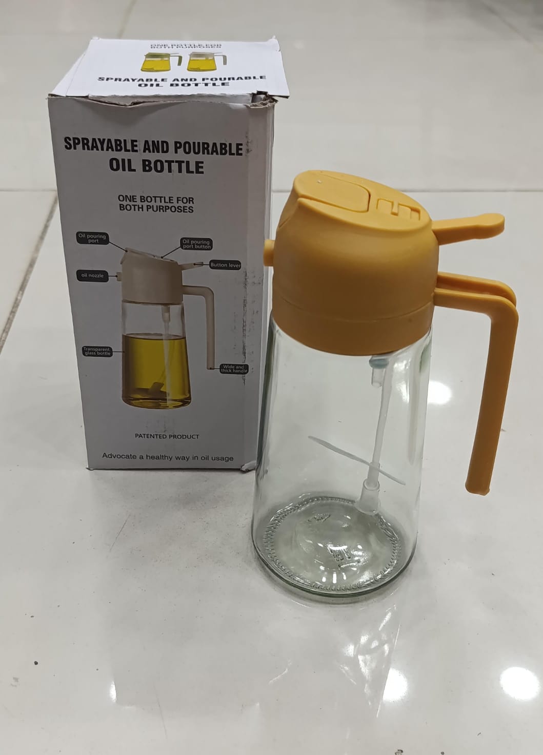 2-in-1 Oil Sprayer Bottle for Kitchen – Refillable Cooking Oil Spray Bottle