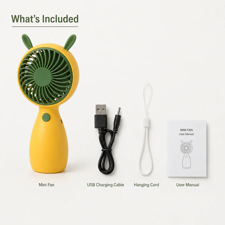 Portable USB Rechargeable Mini Handheld Fan – Lightweight Personal Cooling Fan