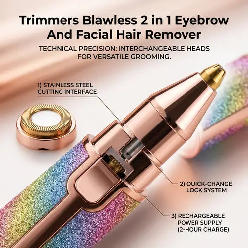 2-in-1 Eyebrow & Facial Hair Remover – Rechargeable Portable Beauty Trimmer