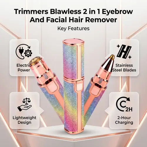 2-in-1 Eyebrow & Facial Hair Remover – Rechargeable Portable Beauty Trimmer