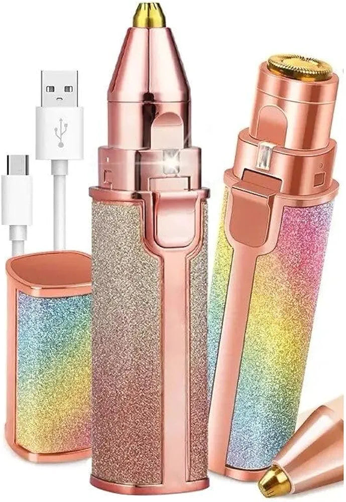 2-in-1 Eyebrow & Facial Hair Remover – Rechargeable Portable Beauty Trimmer