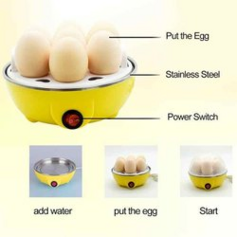 Electric Egg Boiler 7-Egg Cooker – Automatic Shut-Off Egg Steamer & Vegetable Cooker