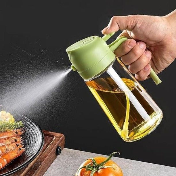 2-in-1 Oil Sprayer Bottle for Kitchen – Refillable Cooking Oil Spray Bottle
