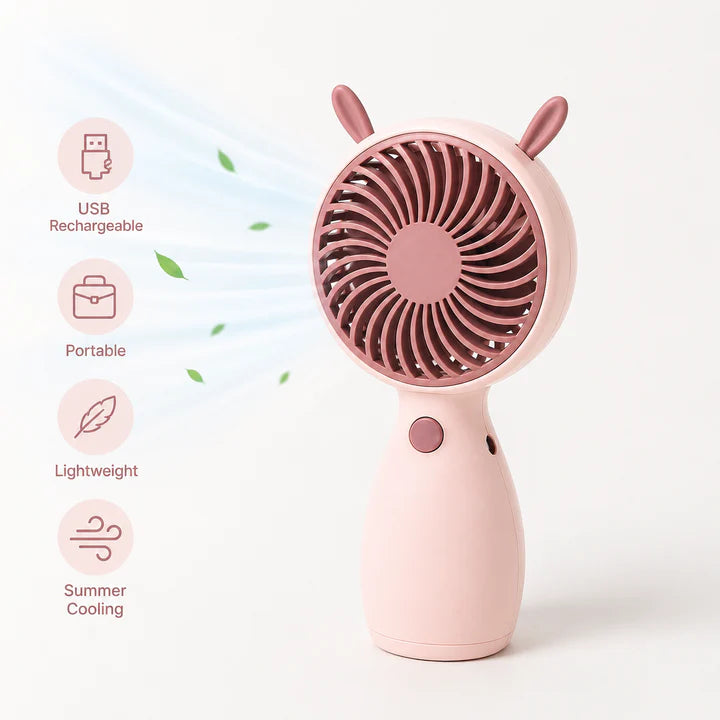 Portable USB Rechargeable Mini Handheld Fan – Lightweight Personal Cooling Fan