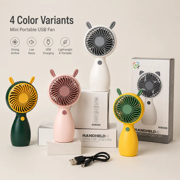 Portable USB Rechargeable Mini Handheld Fan – Lightweight Personal Cooling Fan