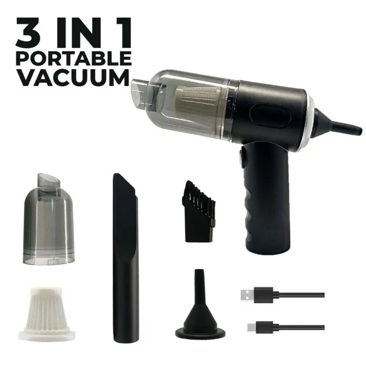 3-in-1 Portable Cordless Vacuum Cleaner – Mini Handheld Dust & Car Cleaner