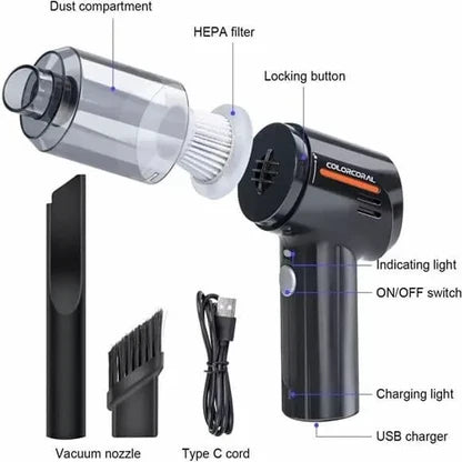 3-in-1 Portable Cordless Vacuum Cleaner – Mini Handheld Dust & Car Cleaner