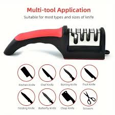 Professional 3-Stage Kitchen Knife Sharpener – Manual Steel & Ceramic Knife Sharpening Tool