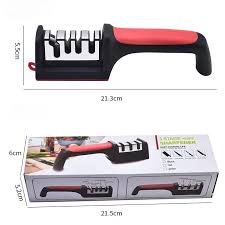 Professional 3-Stage Kitchen Knife Sharpener – Manual Steel & Ceramic Knife Sharpening Tool